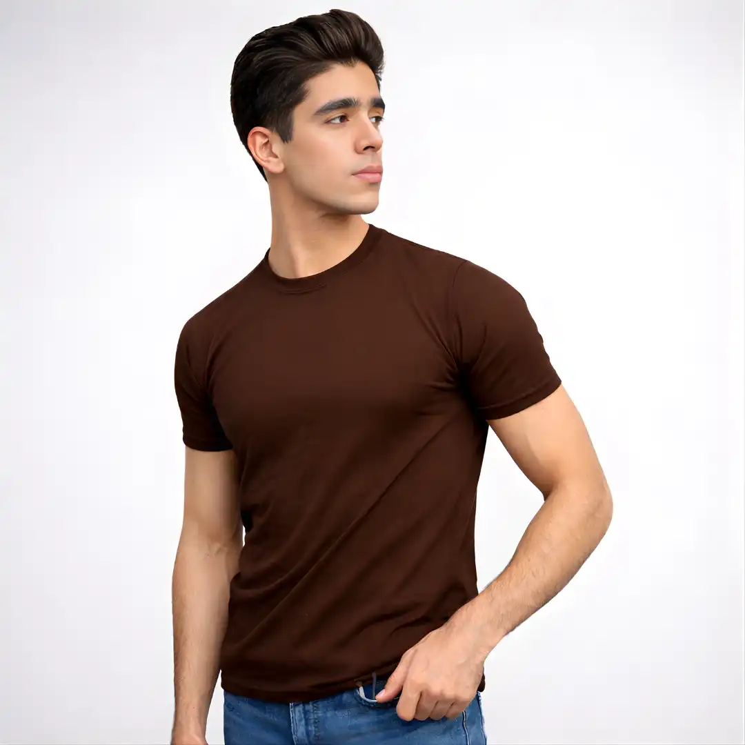 Classic Dark Brown Basic T-Shirt