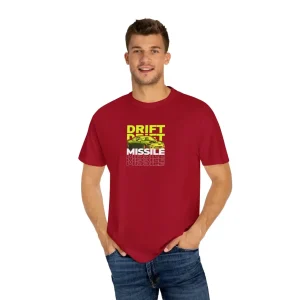 Maroon Drift Missile Car Graphic T-Shirt
