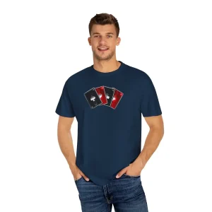 Navy Blue Playing Cards Graphic T-Shirt