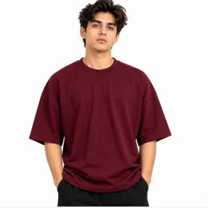 Maroon Oversized Drop Shoulder T-Shirt